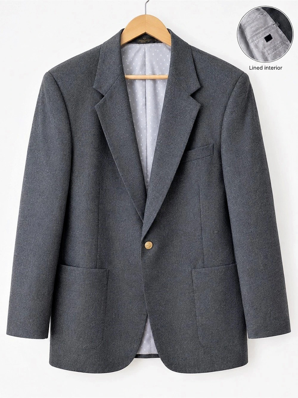 Perry Ellis Men's Gray Single-Button Blazer